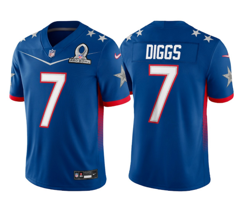 2022 Men Dallas cowboys #7 Diggs Nike blue Pro bowl Limited NFL Jersey 
